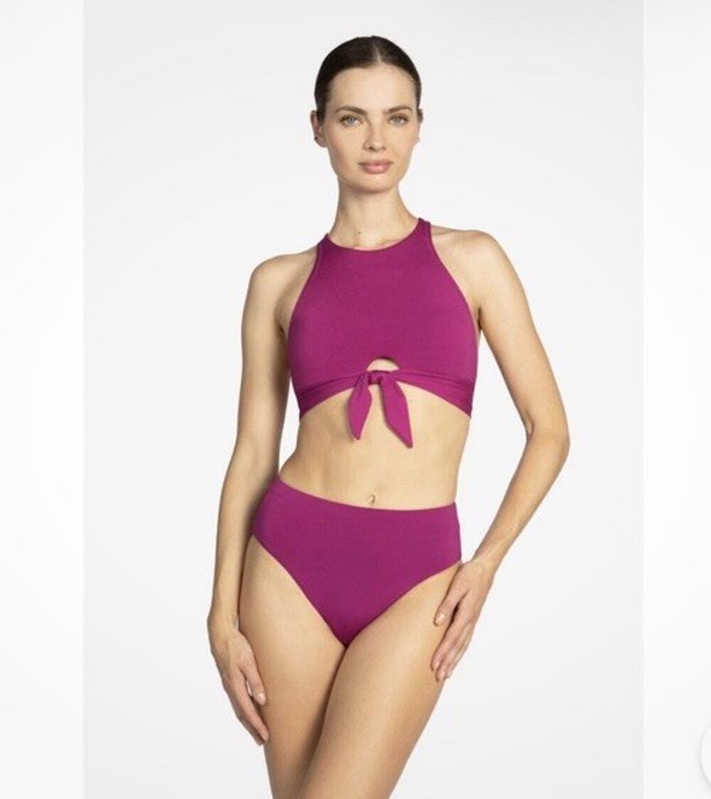 Robin Piccone 221725, 221769 Ava Tank Bikini Top M & High Waist Bottom Sz S Acai